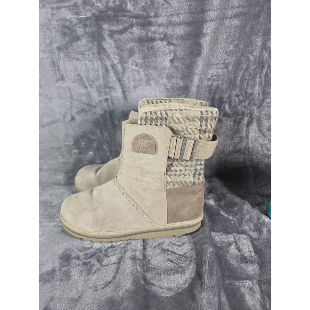Sorel Newbie Booties Boots Gray Womens Size 12 Plaid Winter Insulated